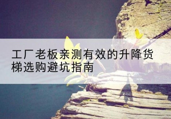 西畴升降货梯怎么选-工厂老板亲测有效的升降货梯选购避坑指南